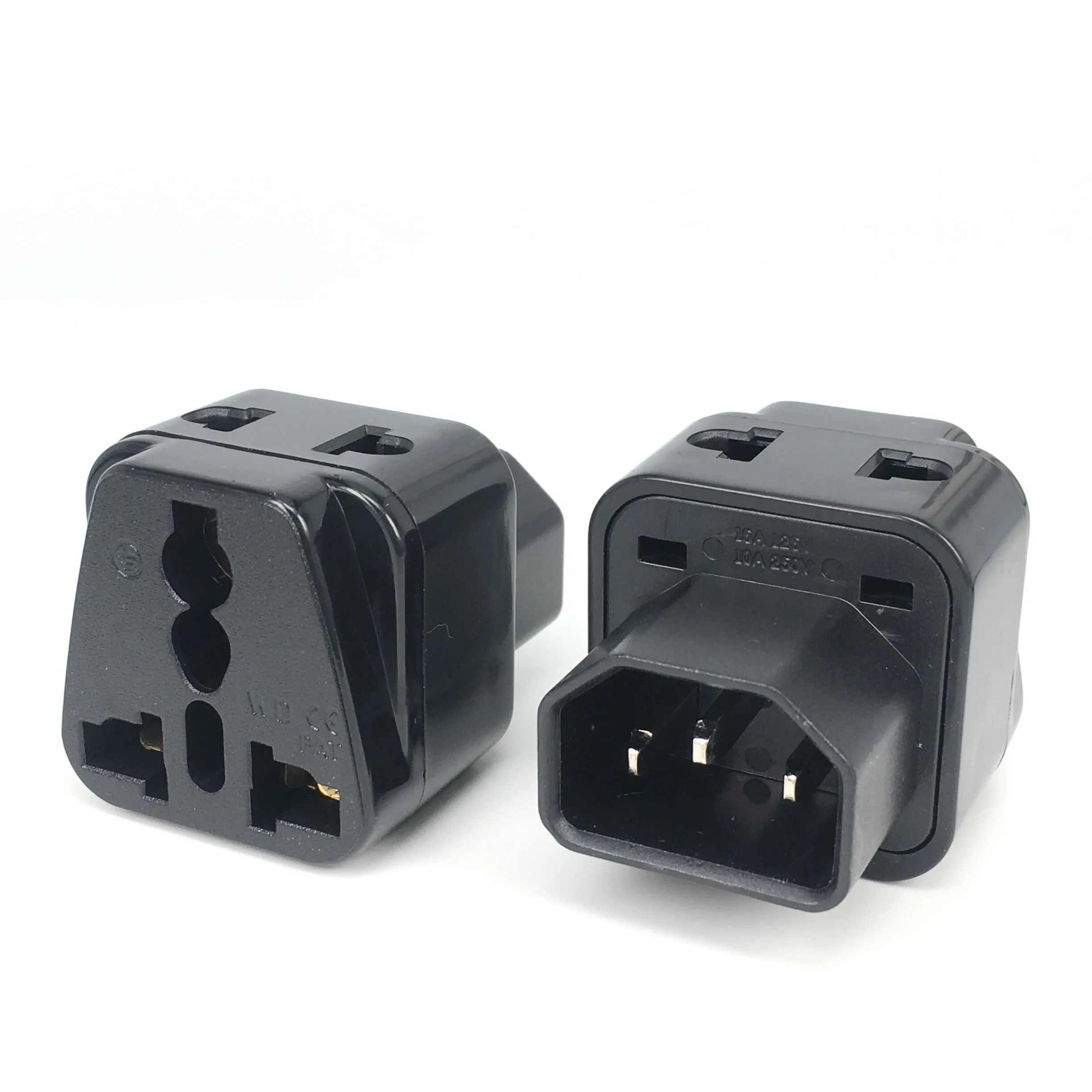 2 In 1 IEC 320 C14 Male To C13 Female Power Adapter PDU/UPS C13 Universal Female AU/US/UK/EU Special Conversion Plug