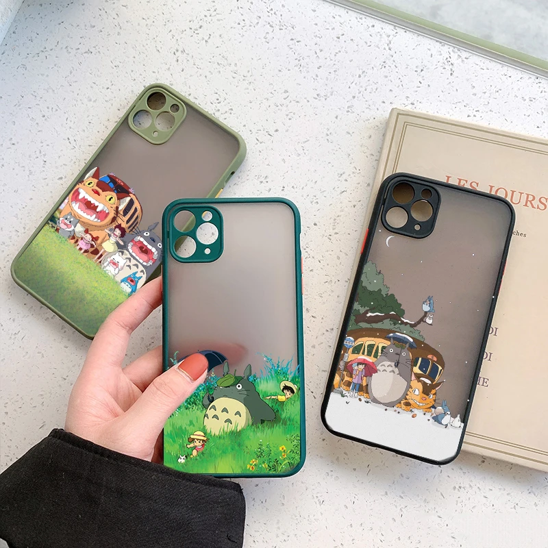Cute Cartoon Japan Anime Totoro Phone Case For iPhone 11 13 12Pro MAX X XR XS SE20 6 7 8Plus Shockproof  Hard Matte Cover Fundas iphone 13 mini case cheap