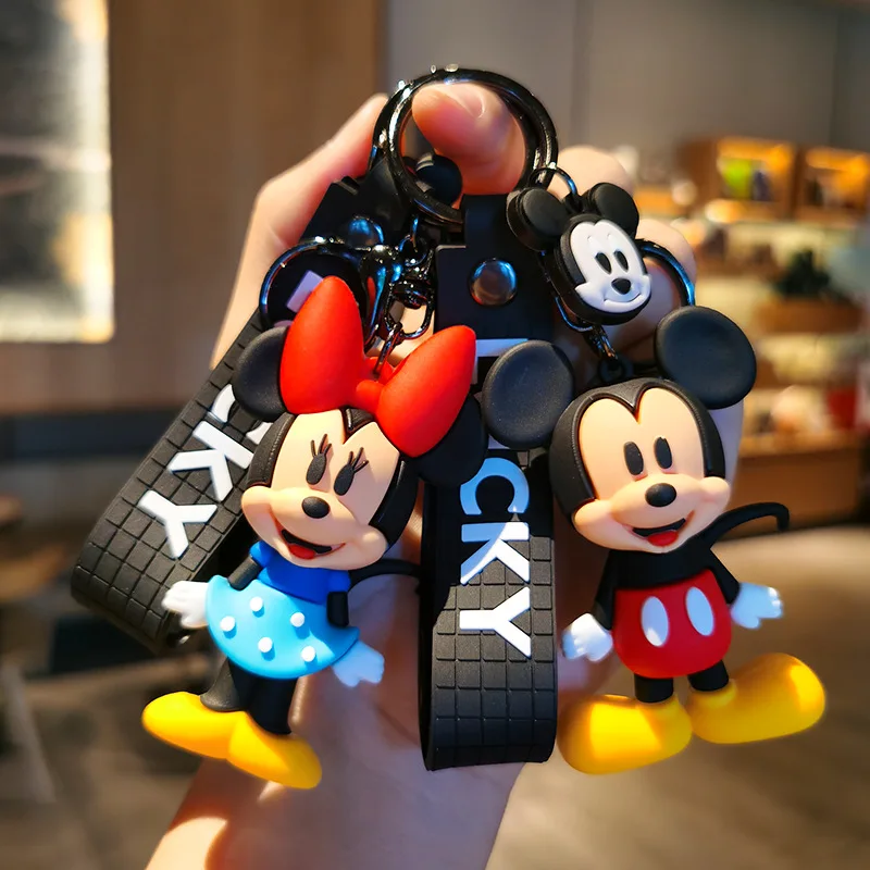 Cartoon Disney Mickey Minnie Mouse Key Chain Bag Couples Car Key