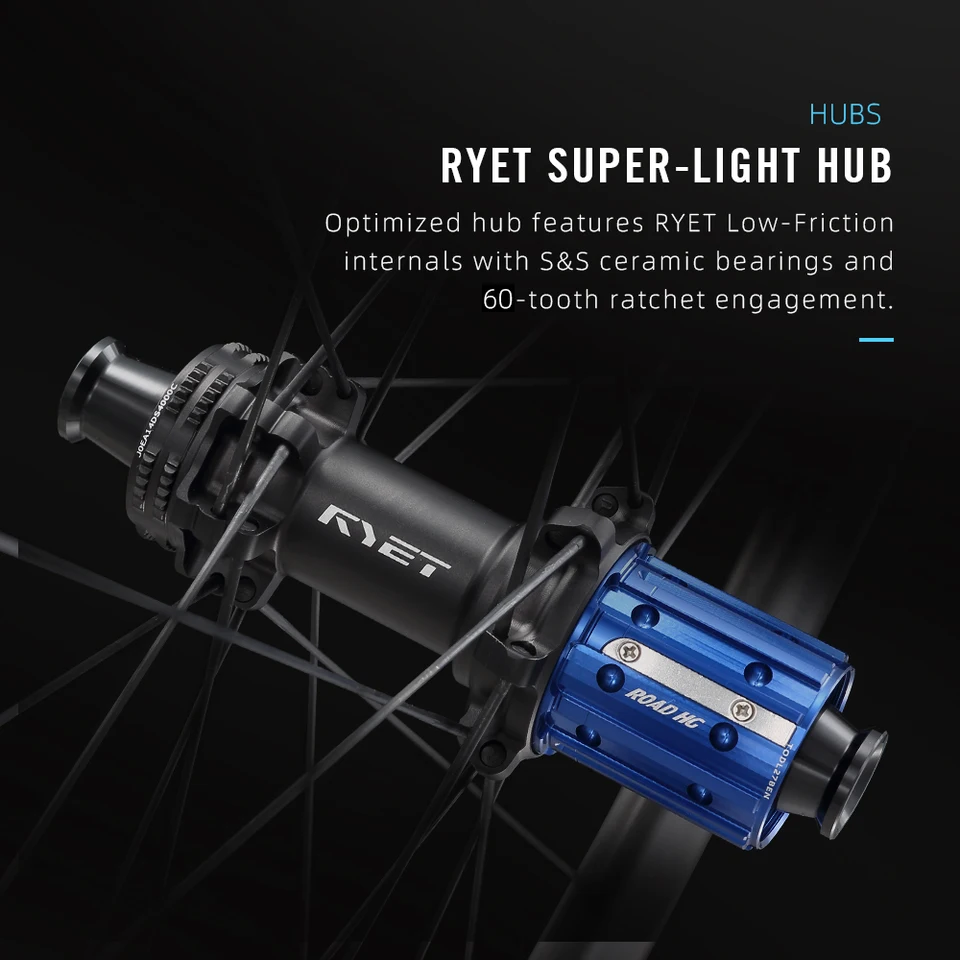 RYET ロードカーボンバイクホイールセット 1180g 超軽量 セラミック