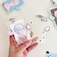 INS Style Kawaii Angel Wings Mini Photo Card Holder Acrylic Hard Card Folder Angel Mini Goo-Card ID Card Card Film Card Holder 2