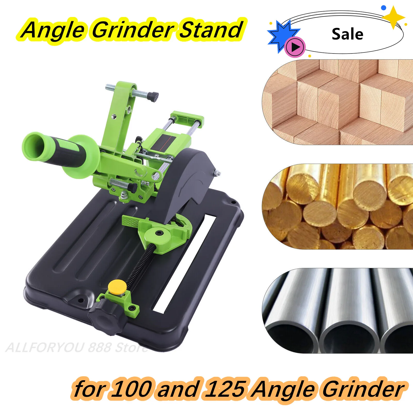 Angle Grinder Bracket Stand 100-125mm Black Green DIY Stand Grinder Holder for Woodworking Cutting