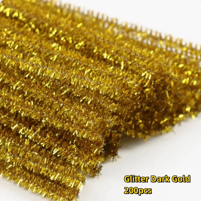 Chenille Pipe Cleaners Chenille Craft Supplies Yellow series Pipe Cleaners Craft Supplies Chenille Stems for Kids DIY Art Craft Projects 0.6cmX30cm