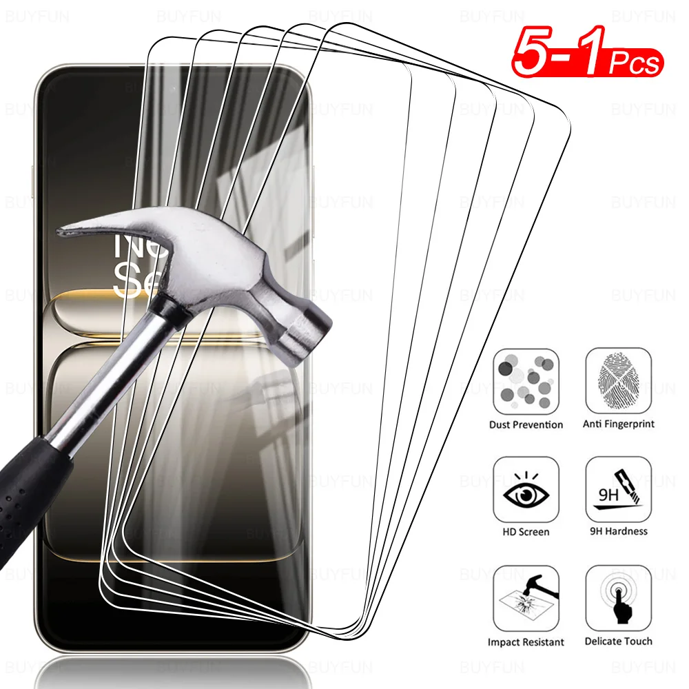 Premium Clear Screen Protector - 5 Pack, Tempered Glass, 6.83 inches