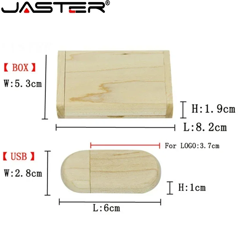 Jaster-caixa de Madeira Usb Flash Drive Memory Stick Pendrive de Madeira Presente de Casamento Logotipo Livre Logotipo Pessoal Disco u 128gb 64gb 32gb - Imagem 2