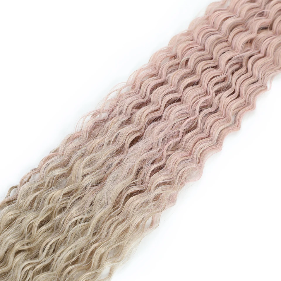 Ariel Curl 22 30 Inch Water Wave Twist Crochet Hair Extensions Synthetic Crochet Braids Ombre Red Pink Afro Curls Braiding Hair 5