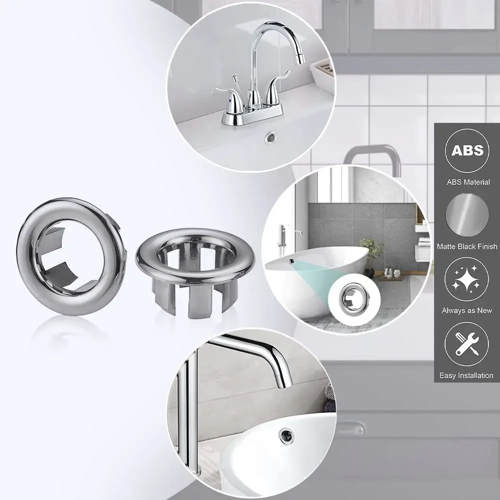 4Pcs Wash Basin Sink Overflow Ring Plug
