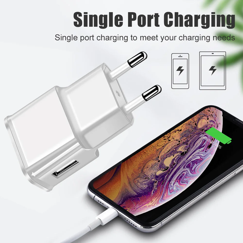 65 watt charger mobile USB Chargers 1A 2A Wall Fast Charging Head Mobile Phone EU Plug Chargers Adapter For Samsung iPhone Mobile phone Charging Power charger 65 watt