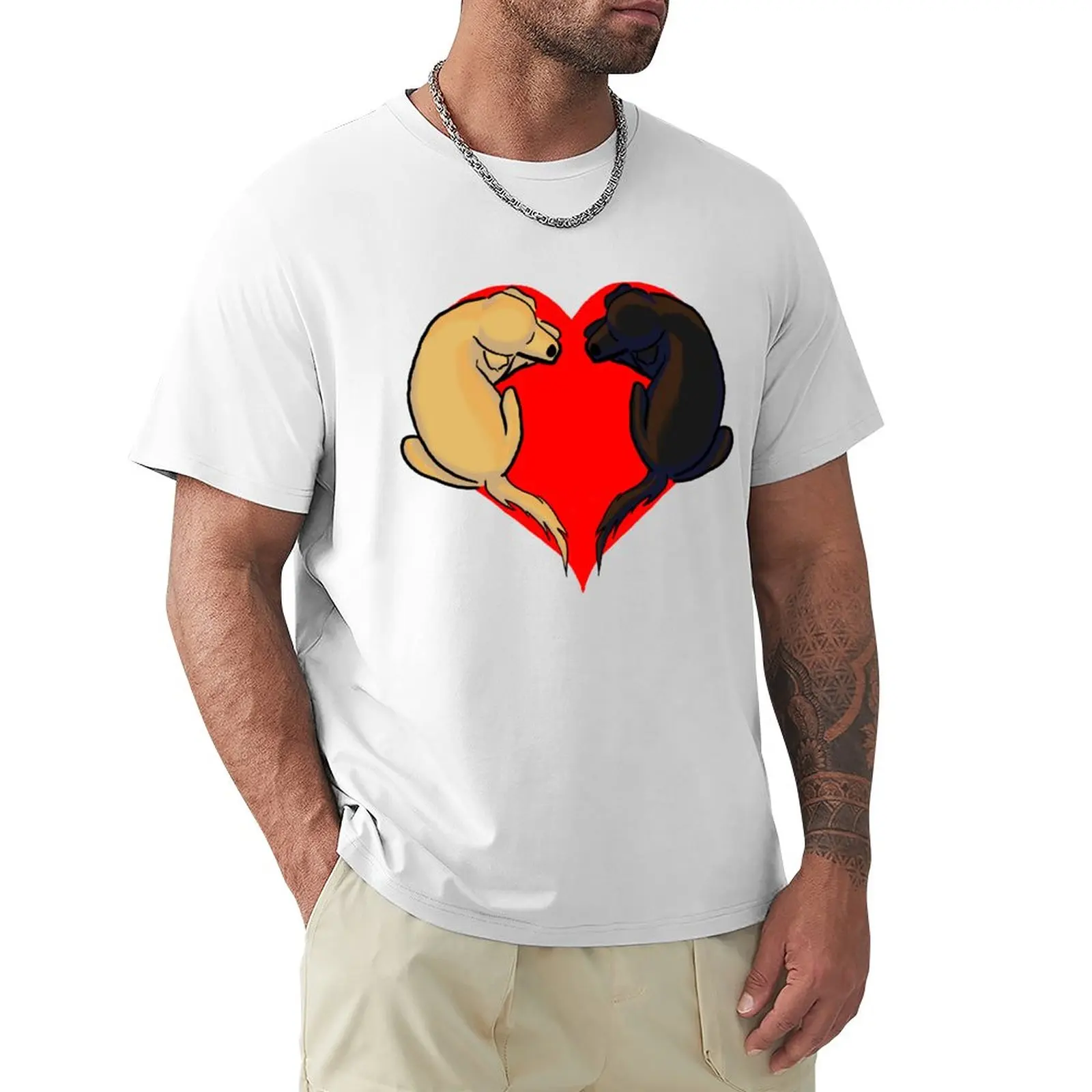 

Love Dogs T-Shirt summer tops vintage clothes plain t shirts men