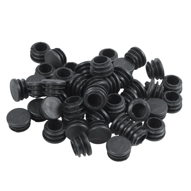 

HOT-Plastic Round Cap Chair Table Legs Ribbed Tube Insert 22mm Dia 50 Pcs