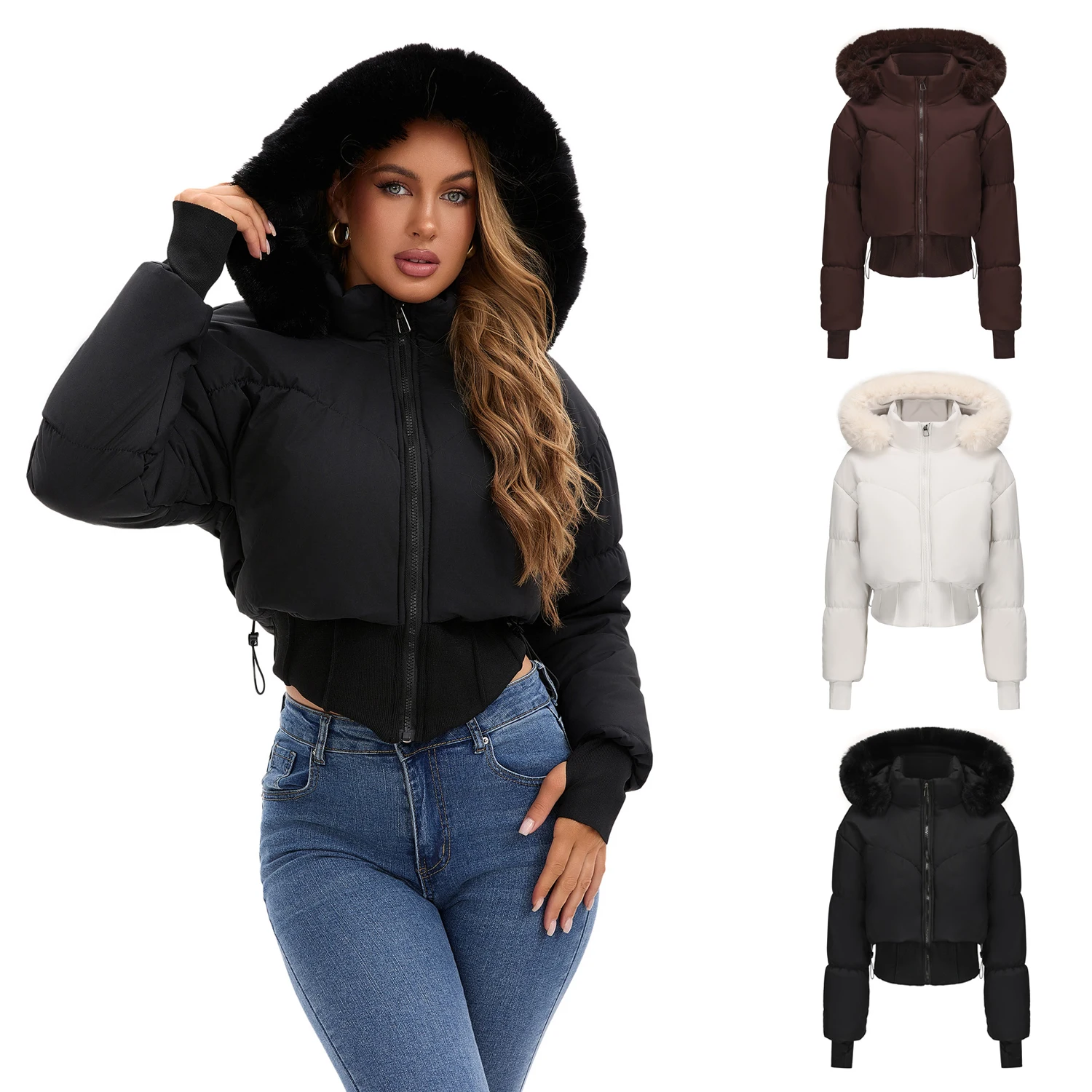 Épais chaud femmes hiver doudoune manteaux Parkas grand col de fourrure capuche femme coton rembourré doudoune vêtements d'extérieur pardessus H01