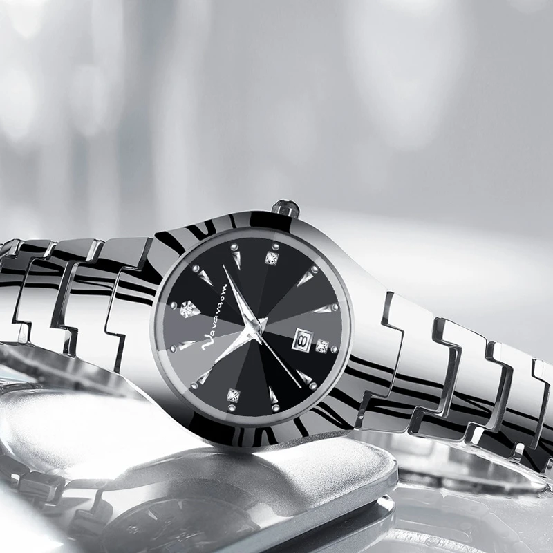 VA VA VOOM Fashion Tungsten Steel Women Watch 25mm Small Dial Diamond Glass Luxury Quartz Movement Women Gift Wrist Watch Reloj 2
