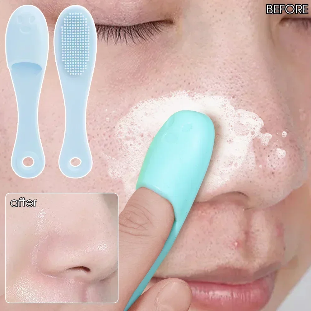 Silicone Nose Brush Facial Pore Cleaner Portable Blackhead Double-sided Massage Brushes Beauty Cleaning Tool Facial Nasal Scrub facial cleansing brush facial cleanser massager acne and blackhead removal tools
