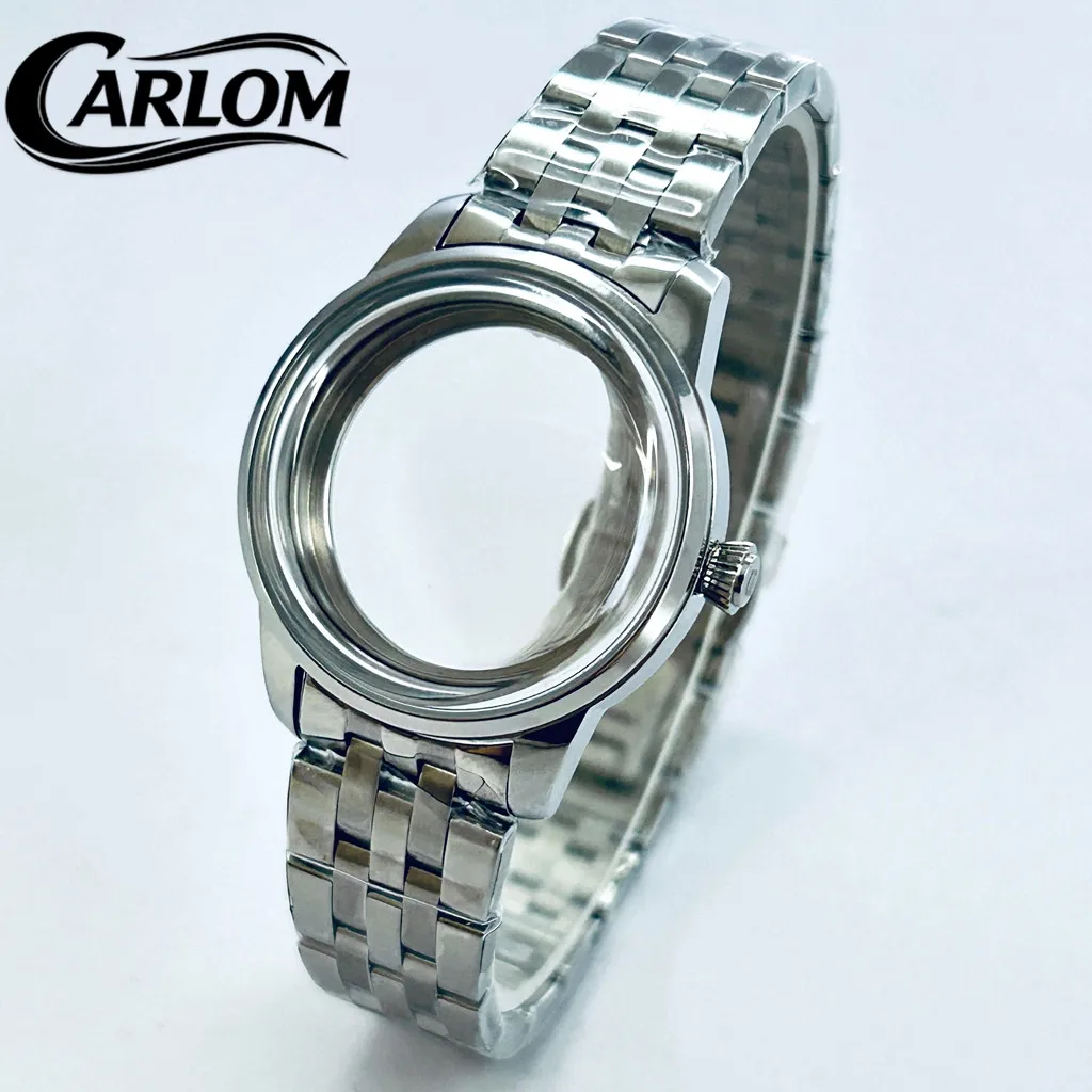 Elegant Cocktail Arch Watch Case - Silver Rose Gold Polishing - 33mm