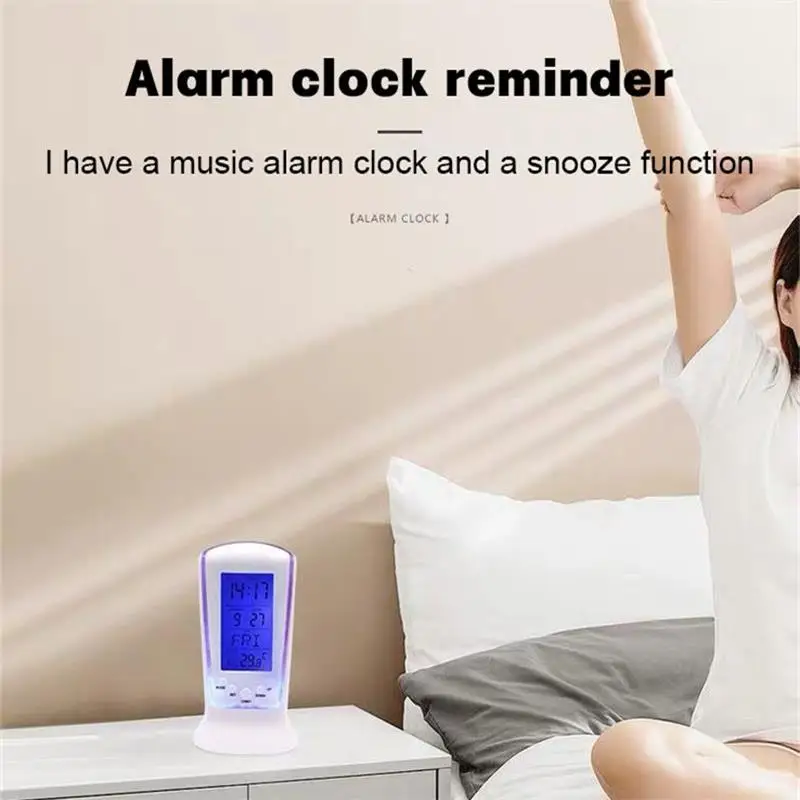 Mini Alarm Clock Led Luminous Music