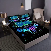 Painted Player Game Controller Print Fitted Sheet Set Mattress Cover Bedding Comfortable Breathable Bedding Set With Deep Pocket 5