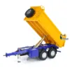 LESU Metal 1/14 2-Axle RC Hydraulic Trailers Electric Self-dumping Full Trailer W/ Light Remote Controller  Receiver Toy Model 4
