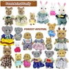 Simulation Forest Animal Family 1:12 Scale Dollhouse Bunny Reindeer Pretend Game Set Children's Christmas For Girl Birthday Gift 1