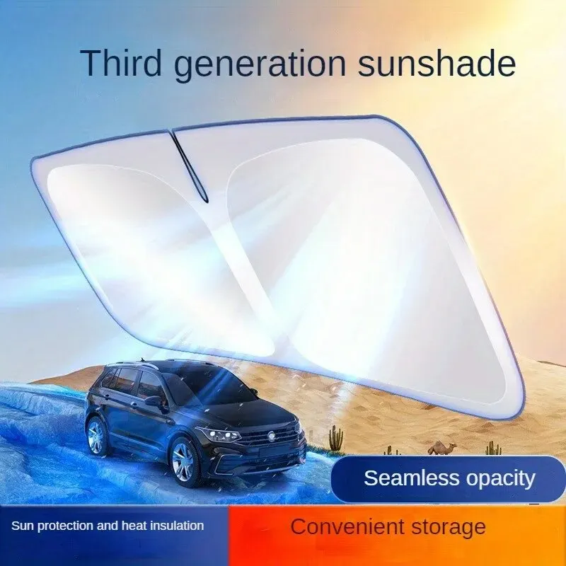 Car Parasol Sunshade Sunscreen Thermal Insulation Curtain Front Windshield Car Mounted Interior Cooling