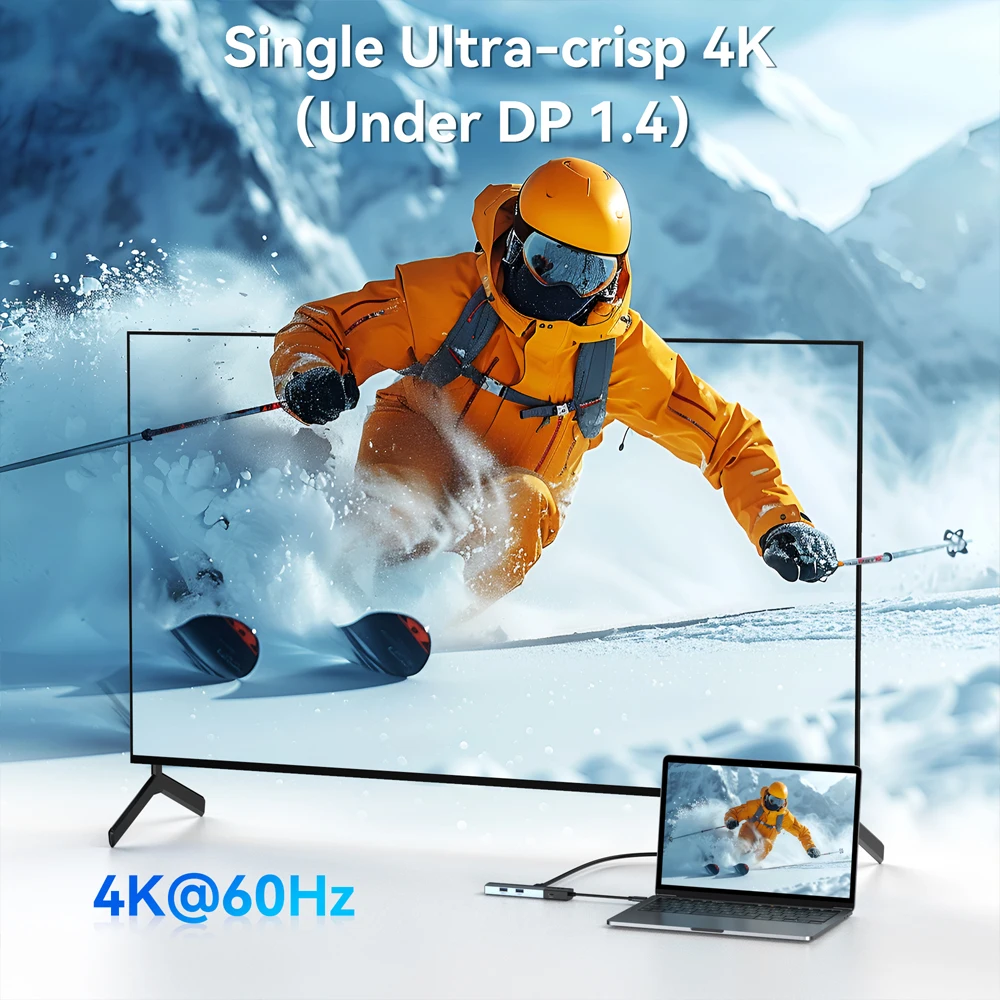MOKiN USB C HUB Docking Station 4K 60Hz HDMI Adapter Gigabit Ethernet 3*USB 3.0 Ports PD100W For Macbook Air Pro M2 M1 PC laptop - Ảnh 2