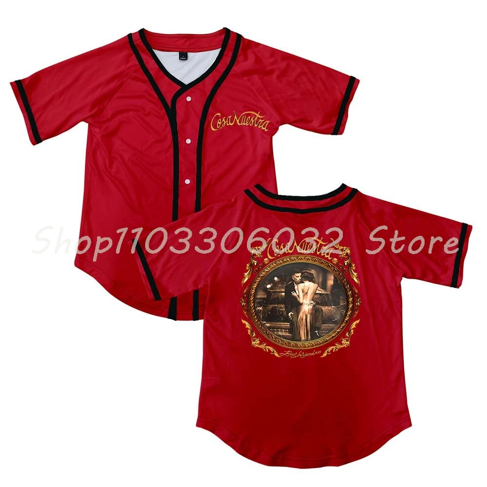Rauw Alejandro Cosa Nuestra Album Button V-Neck Shirt Women Men Short Sleeve Streetwear Clothes 6