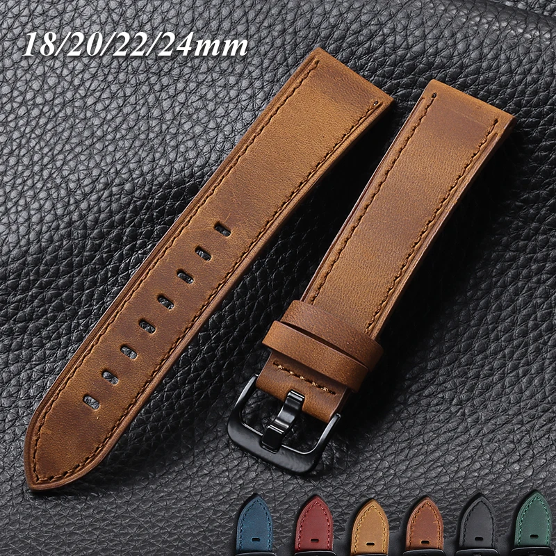 Vintage Leather Strap - Premium Watch Band in Multiple Sizes