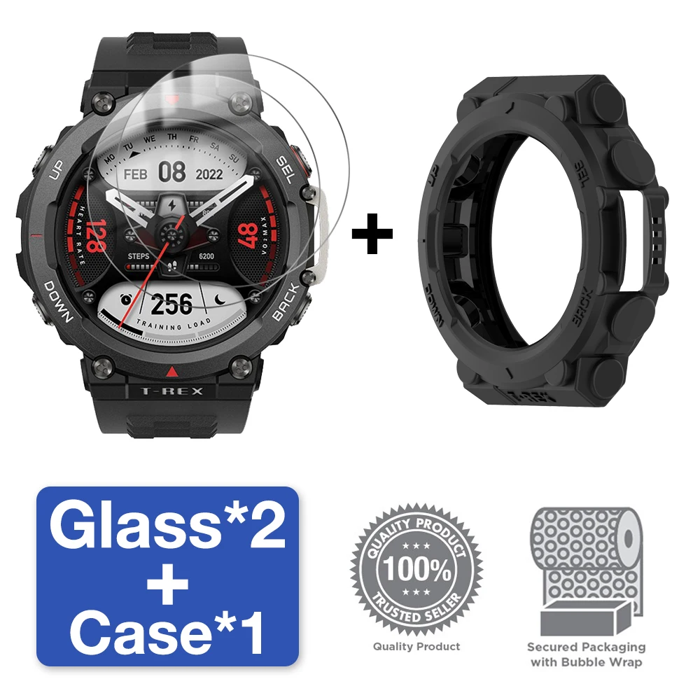 4 Pellicole Vetro Temperato Per Amazfit T-Rex - Protezione Schermo 9H