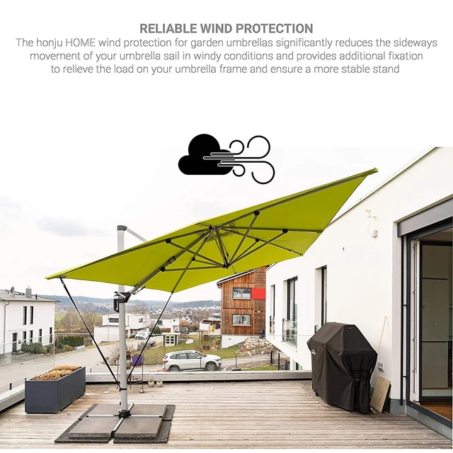 Szélvédelmi Kert Kerti Esernyő Szélálló Fix Heveder Napernyős Időjárásálló Övkészlet Felszerelés Piknik Hátizsákos - Image 4