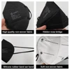 50-200Pcs NAFY 5-Layer Breathable Protective KN95 Face Mask Cup Dust FFP2 Masks Improved Standard GB2626-2019 (Black) 2