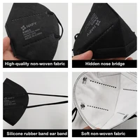 50-200Pcs NAFY 5-Layer Breathable Protective KN95 Face Mask Cup Dust FFP2 Masks Improved Standard GB2626-2019 (Black) 2