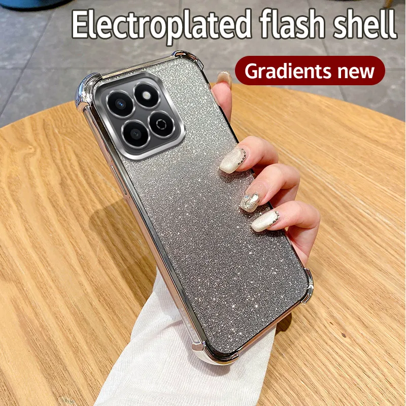 Luxury Plating Clear Shockproof Glitter Phone Case - Soft Cover