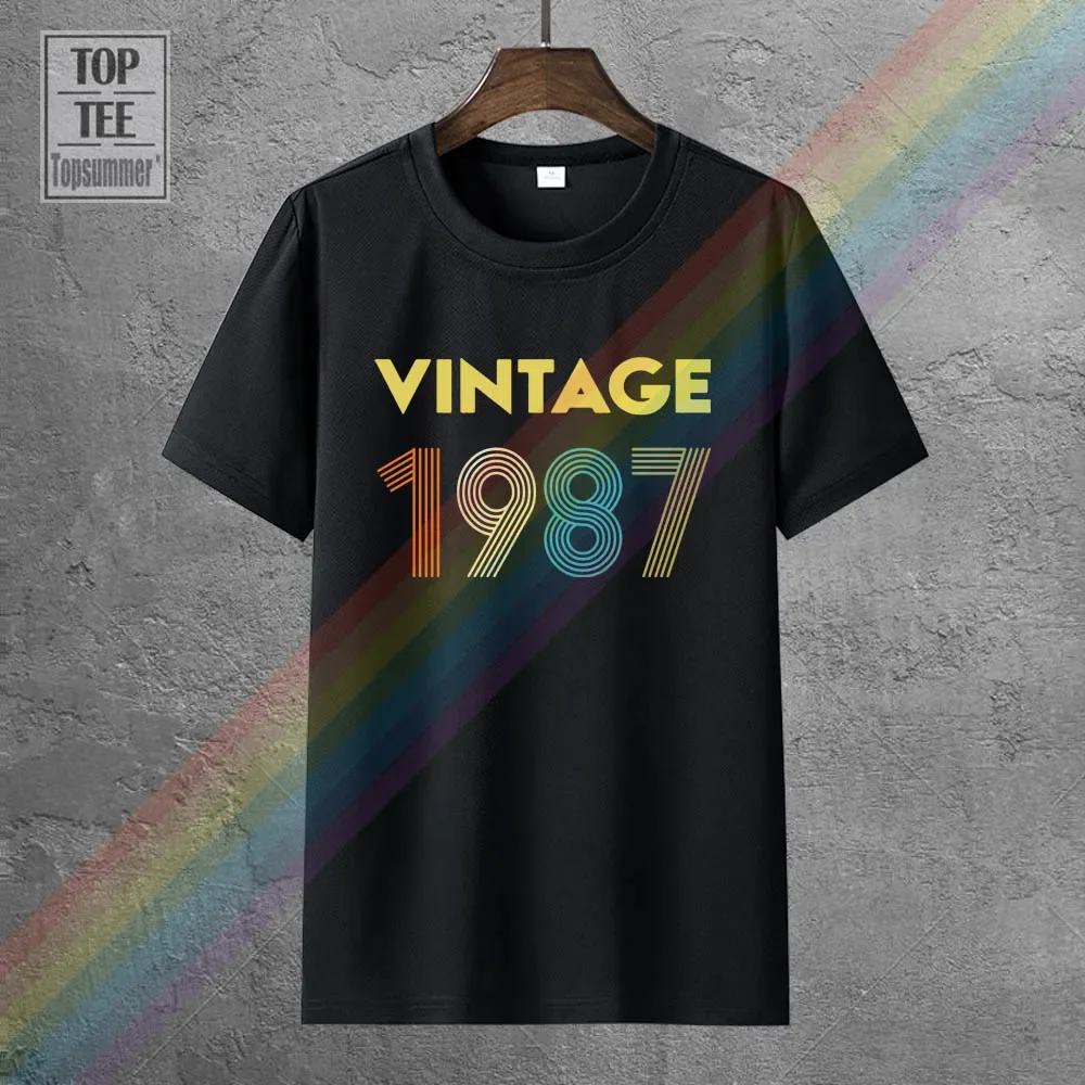 

Vintage 1987 Fun 34Th Birthday Gift T Shirt Harajuku Logo T Shirts Funny Fashion White Sweetshirts Tshirts Retro Brand Tee-Shirt