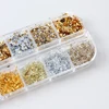 12 Color Gold Foils Gorgeous Nails Glitter Random Aluminum Flakes Paillette Chip Nail Design Shinny Sparkles Nail Art Decoration 6