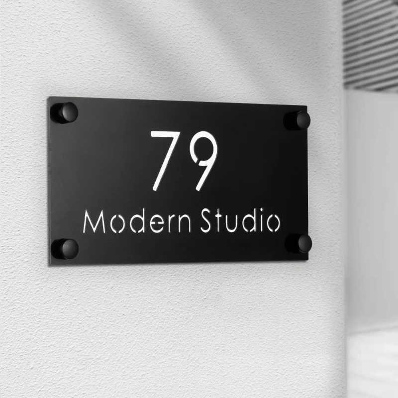 MD Stainless House Number Door Plate Customize Street Address Letter Family Name for Apartment Hotel Shop Villa Company Cafe Bar house number signs house numbers number plate door signs