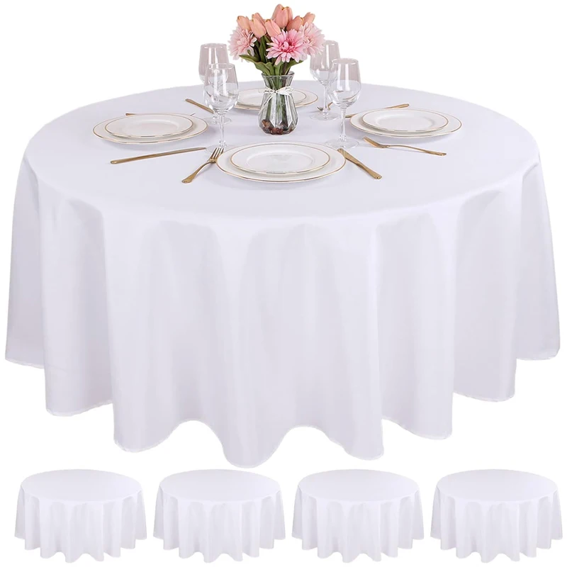 Round Tablecloth Washable polyester tablecloth Tablecloth for Daily Home Kitchen Terrace Use  Dining Buffet Parties and Camping
