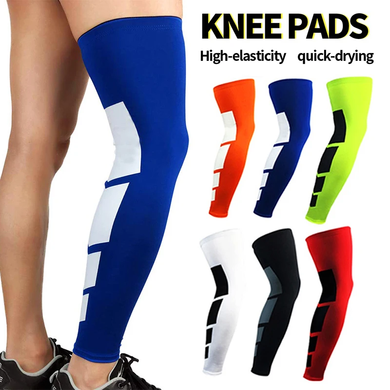 1Pair Sports Compression Long Leg Sleeves Anti-slip Calf & Shin Splint Support Protector Cycling Running Relief Leg Muscle Pain leg compression sleeves