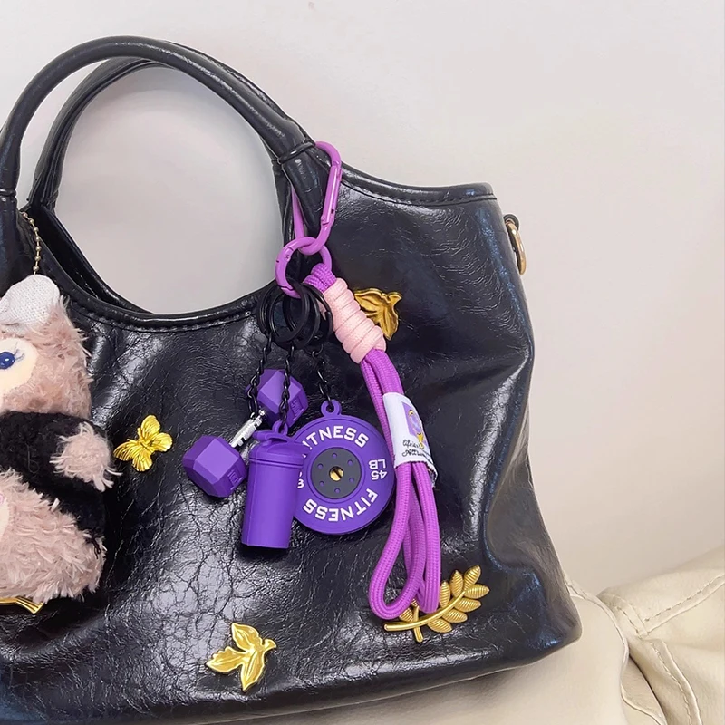 Detachable Barbell Plates Keychain Water Cups INS Simulation Dumbbells Keyring Creative Dopamine Fitness Series Pendant