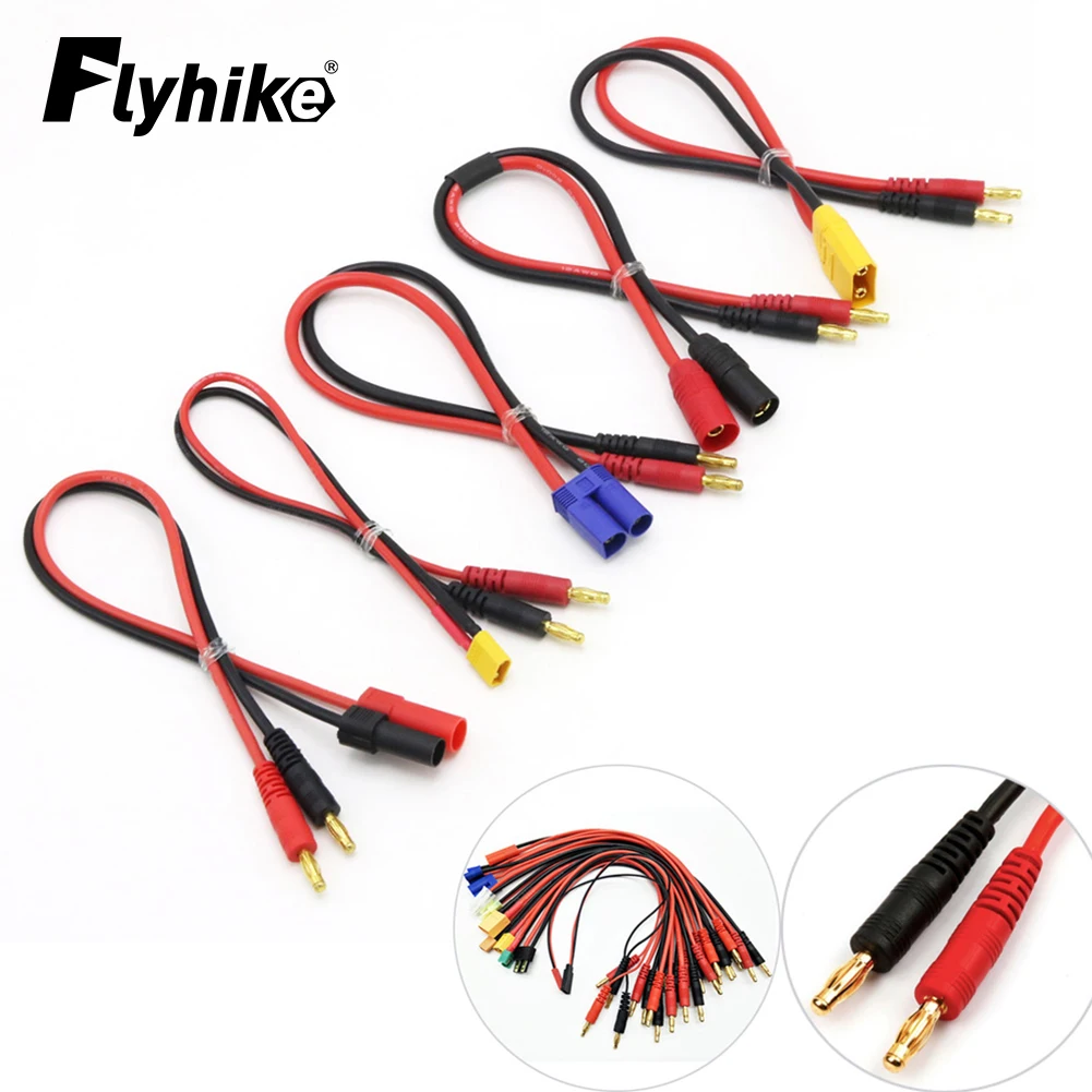 

Imax B6 Charge Line 4.0mm Banana Plug to T Plug EC3 EC5 XT30 XT60 XT90 MPX TRX AS150 With Silicone Cable 30CM for Rc Lipo Batte