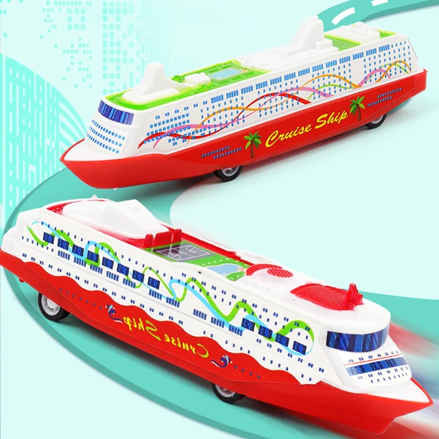 1PC Cruise Boat Ship Model Collection Pull Back Sliding Steamship Gliding Toy Gift For Kids Children Game Novelty Gag Toys 3