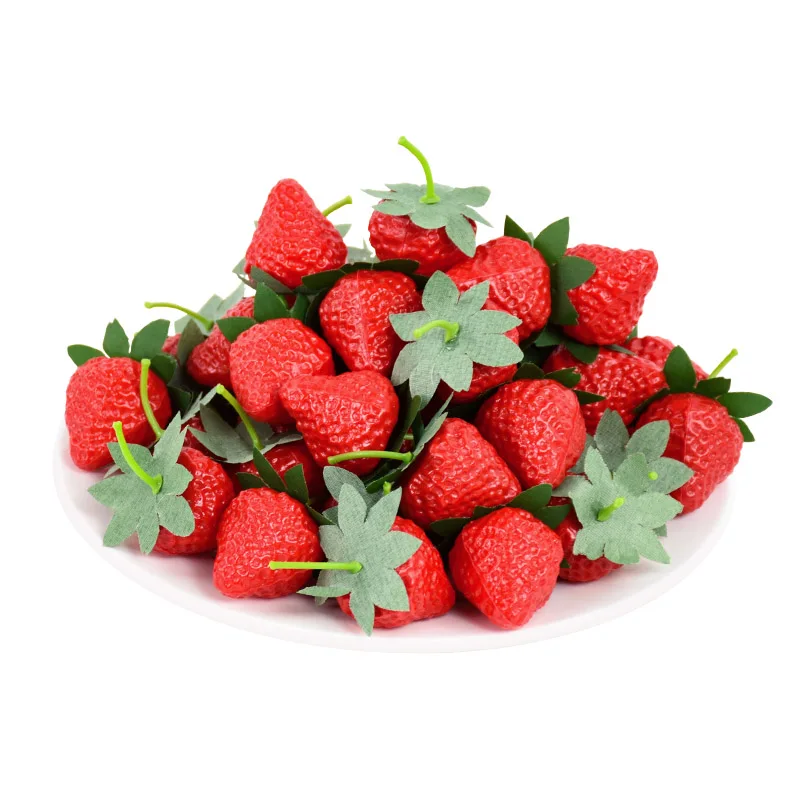 20Pcs Artificial Strawberry Simulation Plastic Fake Fruit Home Kitchen Table Decoration Christmas Ornament DIY Wedding Party for artificial fruits and vegetables
