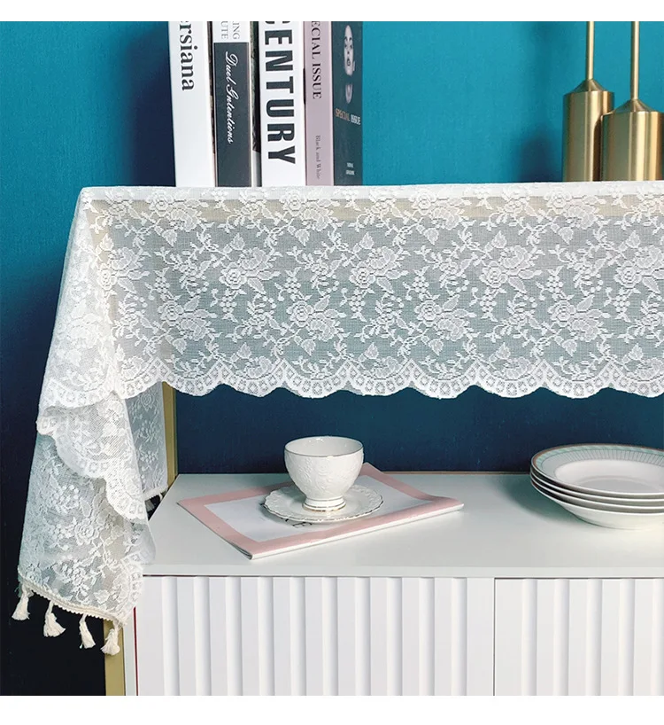 Nappe Dentelle Blanche Fleurie | Élégance Vintage pour Votre Table