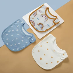 Set of 3 Waterproof Cartoon Baby Bibs and Burp Cloths (Rainbow)