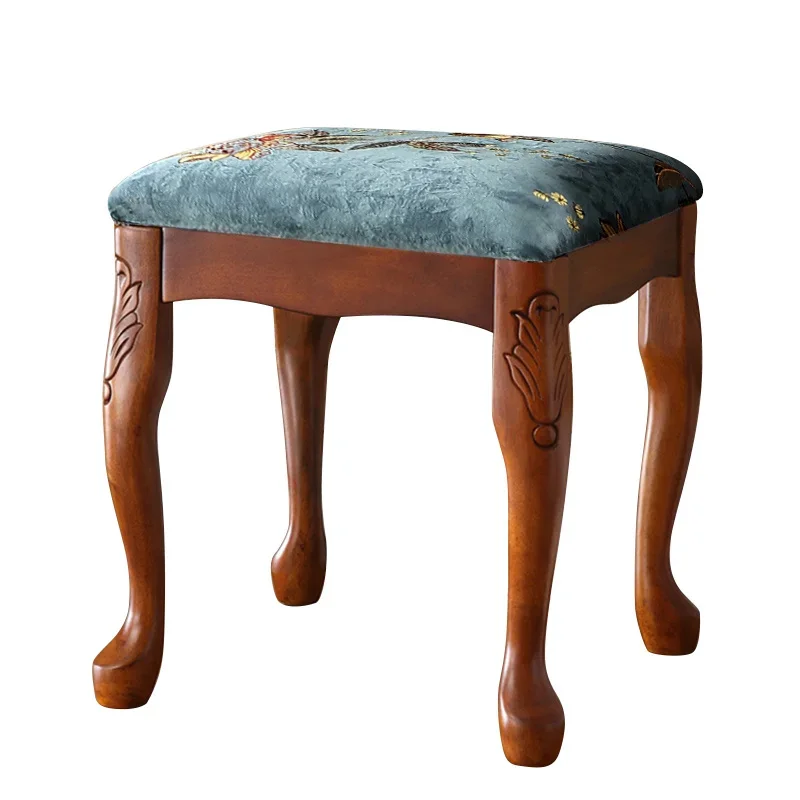 All Solid Wood Vanity Chair European Minimalist Room Stool for Piano Guzheng Living Room Sofa Furniture Elegant Durable