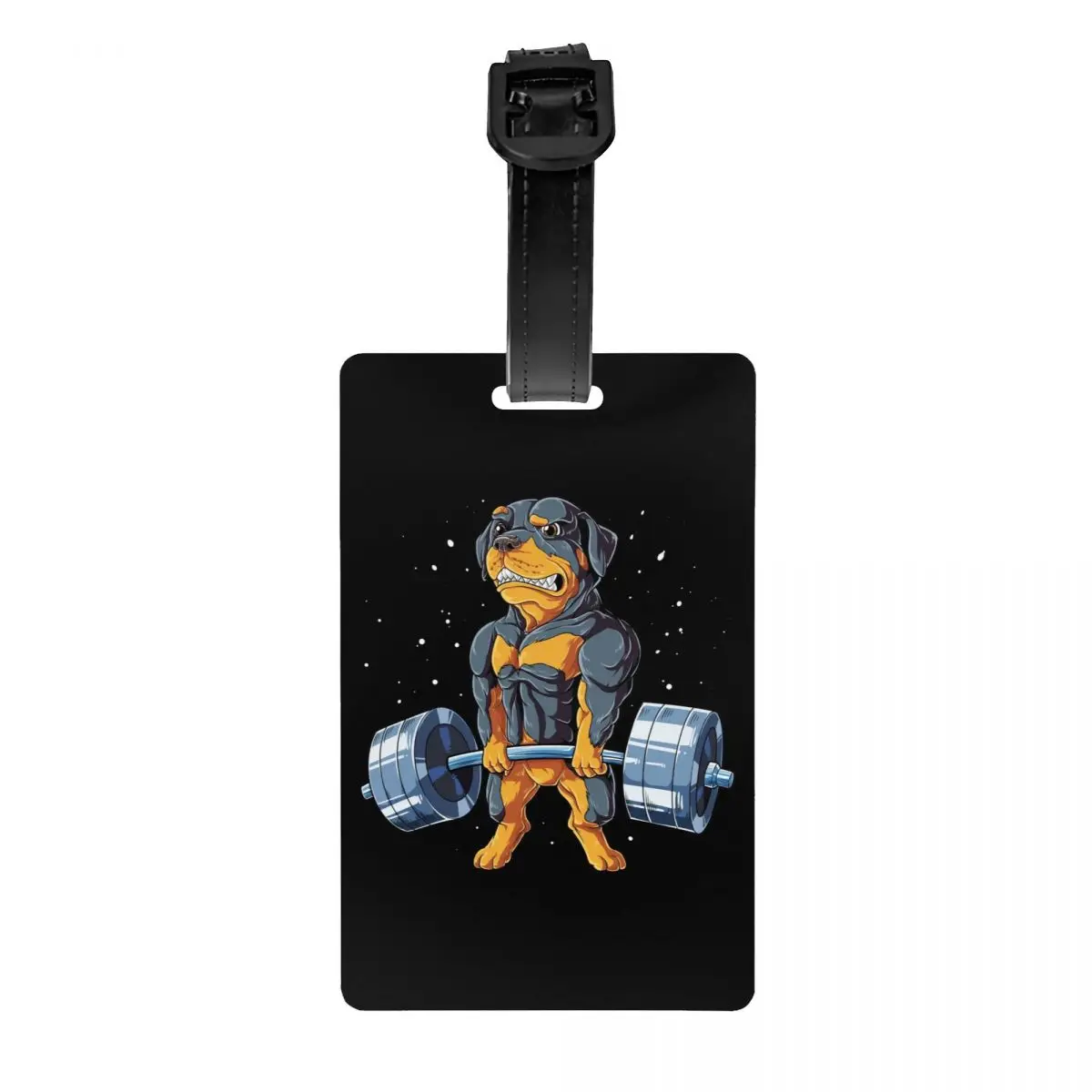 

Rottweiler Weightlifting Luggage Tag Metzgerhund Dog Lover Travel Bag Suitcase Privacy Cover ID Label