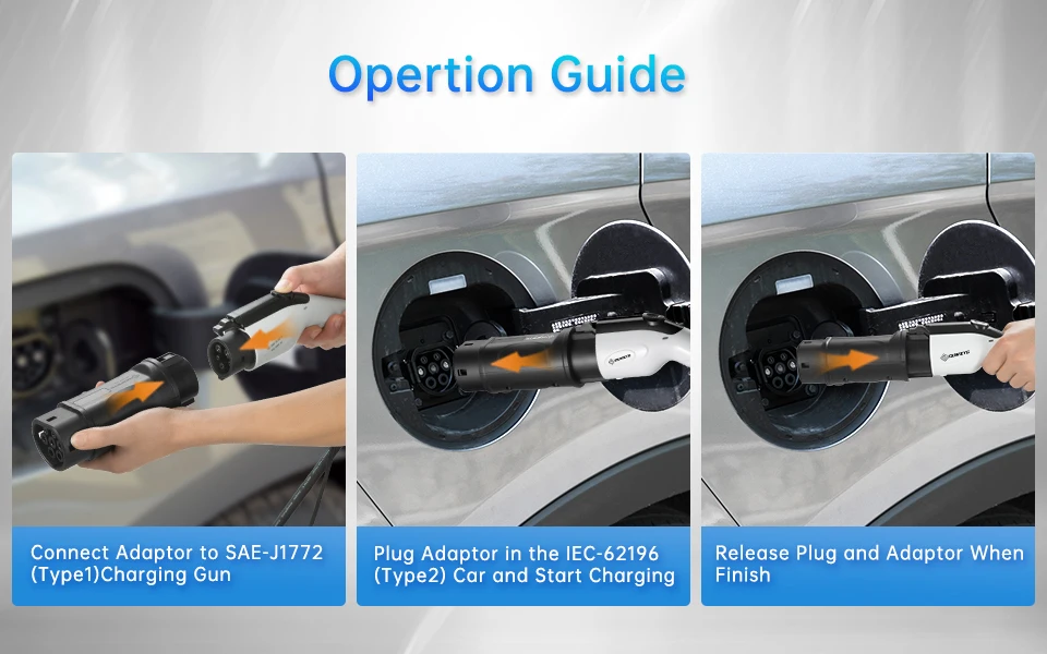 Adaptor 16A 32A Electric Vehicle Car EV Charger Connector J1772 Socket Type 1 To Type 2 EV Adapter Socket 3