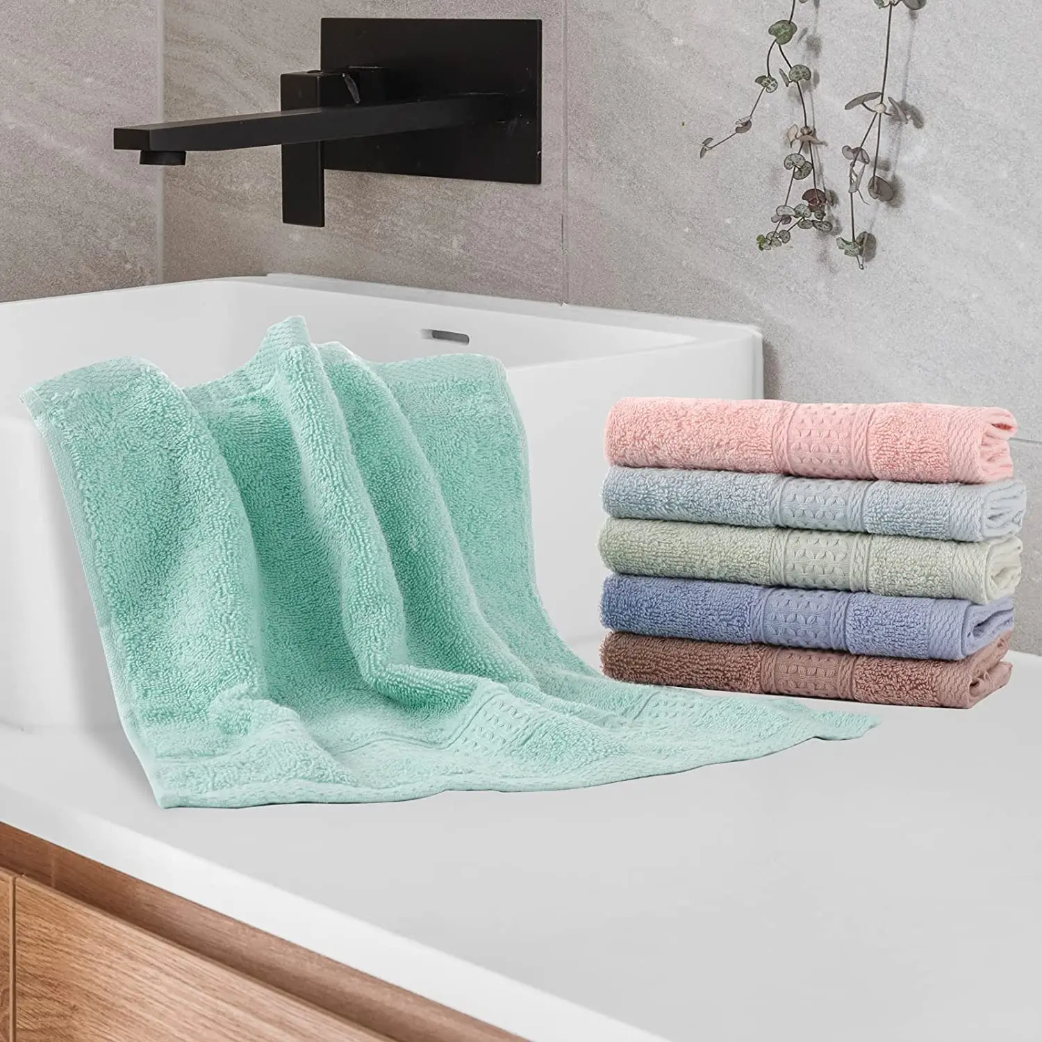 Ensemble de serviettes de bain en coton douces et absorbantes_voghion.com