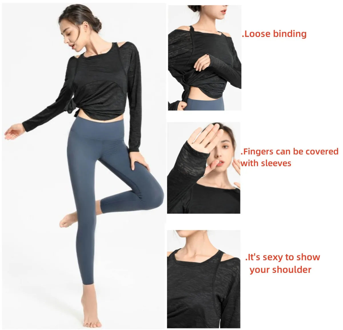 

Gym women's outfit t-shirt Top Sportswear loose speed dry fitness cover refers to long sleeve thin running yoga clothing smock