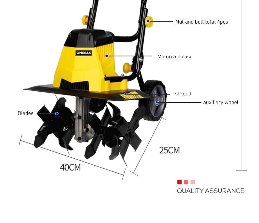 Electric Soil Loosener Garden Tiller High Power Electric Tiller Cultivator 45# S
