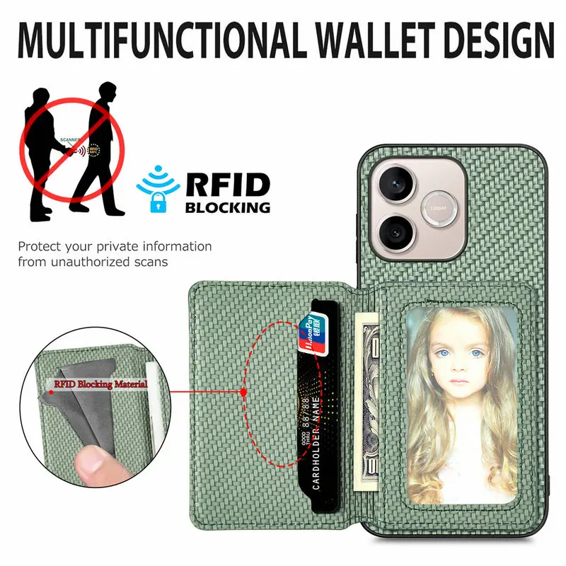 RFID Leather Wallet Holder Card Case - Premium Back Cover