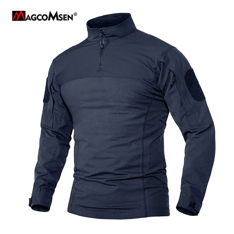 MAGCOMSEN 남성용 사파리 티셔츠 긴 소매 크루넥 작업용 하이킹 낚시 ..